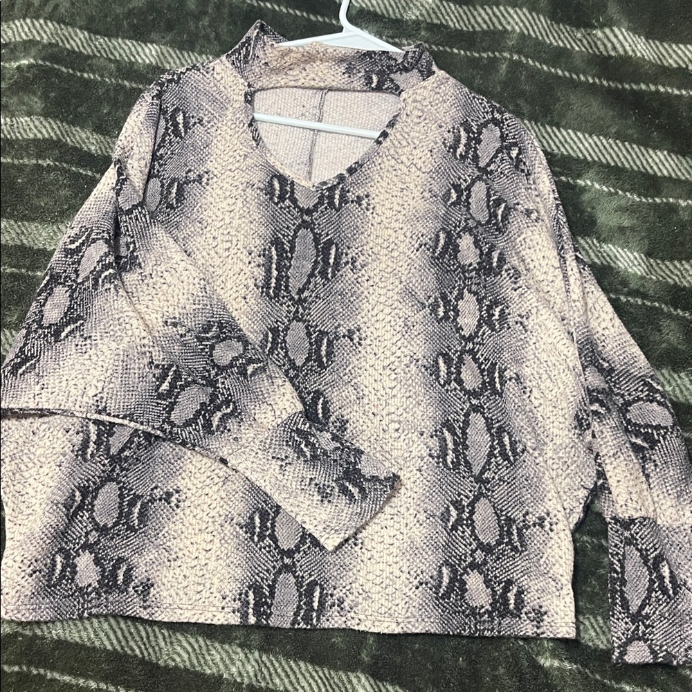 Snake Print Long Sleeve Top